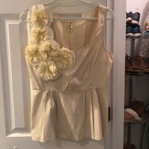 Cute cream peplum floral top